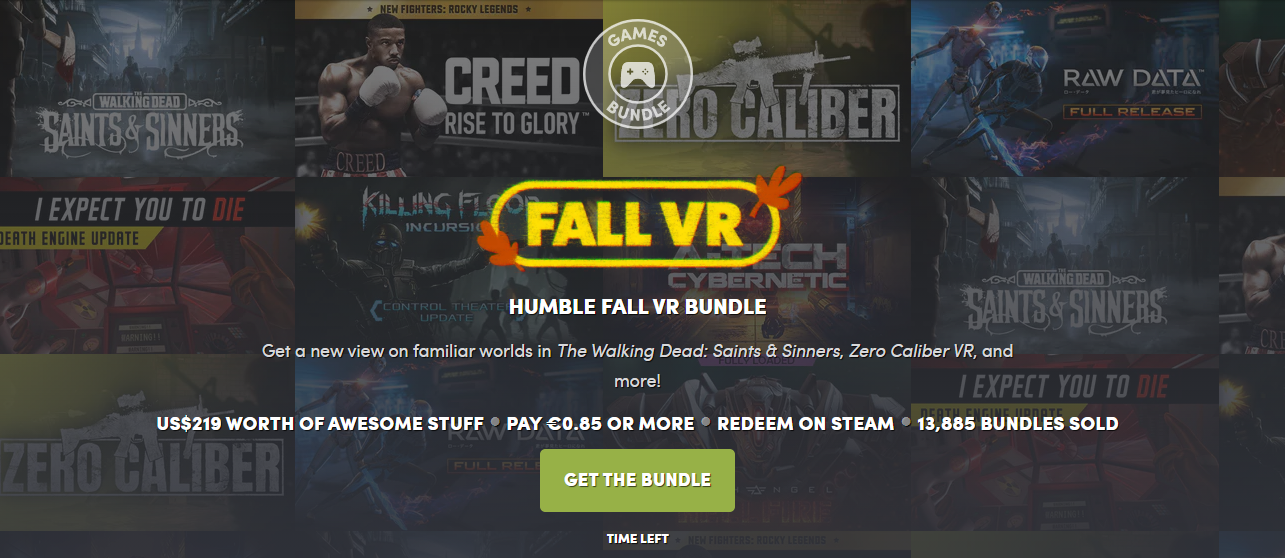 Bon plan : un pack Humble Bundle Fall VR avec Creed et Walking Dead: Saints  & Sinners. 190€ de jeux pour moins de 15€ !