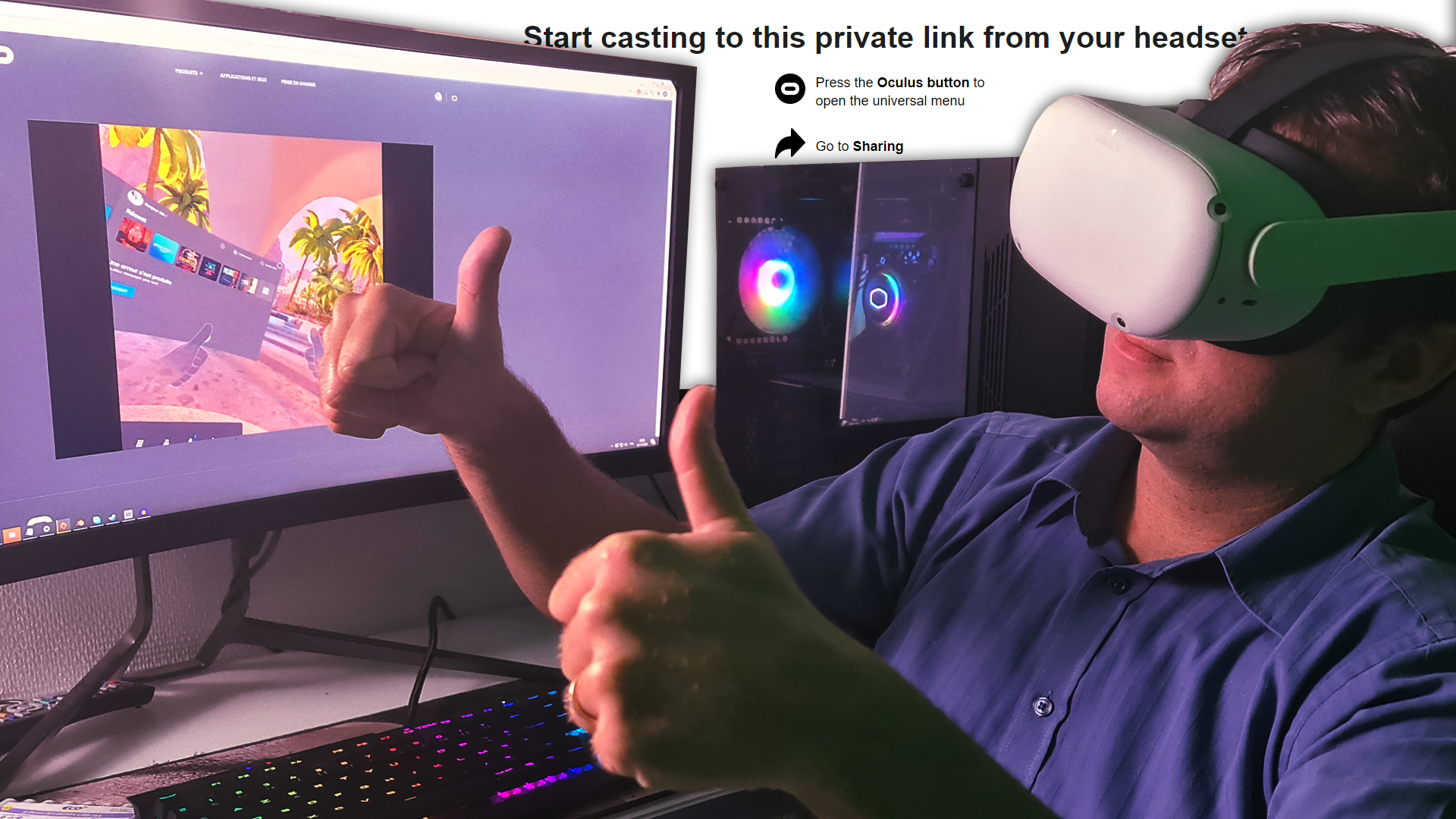 cast from oculus quest to pc